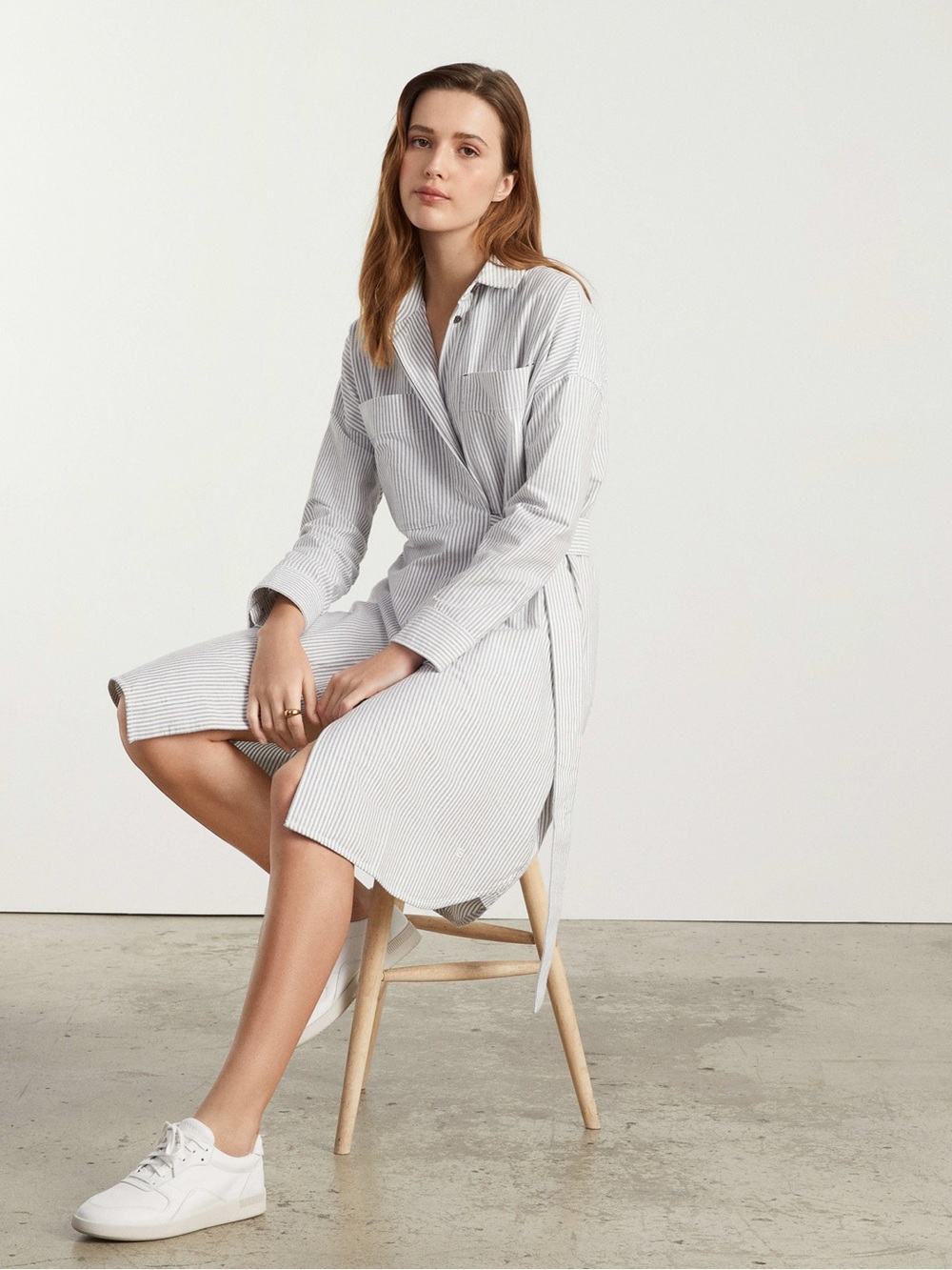 Everlane Organic Cotton Striped Oxford Shirt Dress – Women’s Size Small